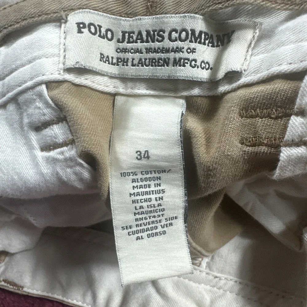 Polo Jeans Company Cargo Shorts Mens 34 Khaki Ralph Lauren MFG USRL Surplus VTG